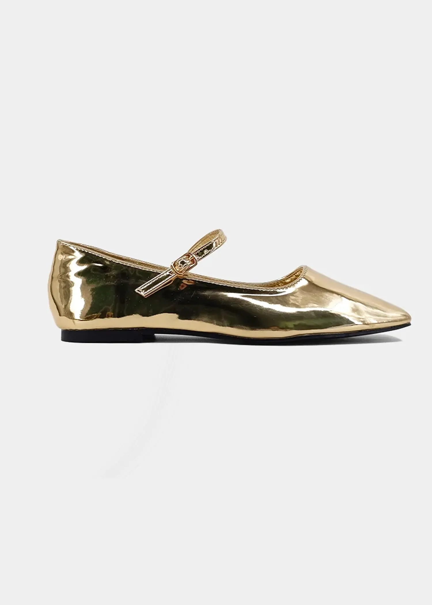 Addison Ballet Flats in Gold - Shu Shop