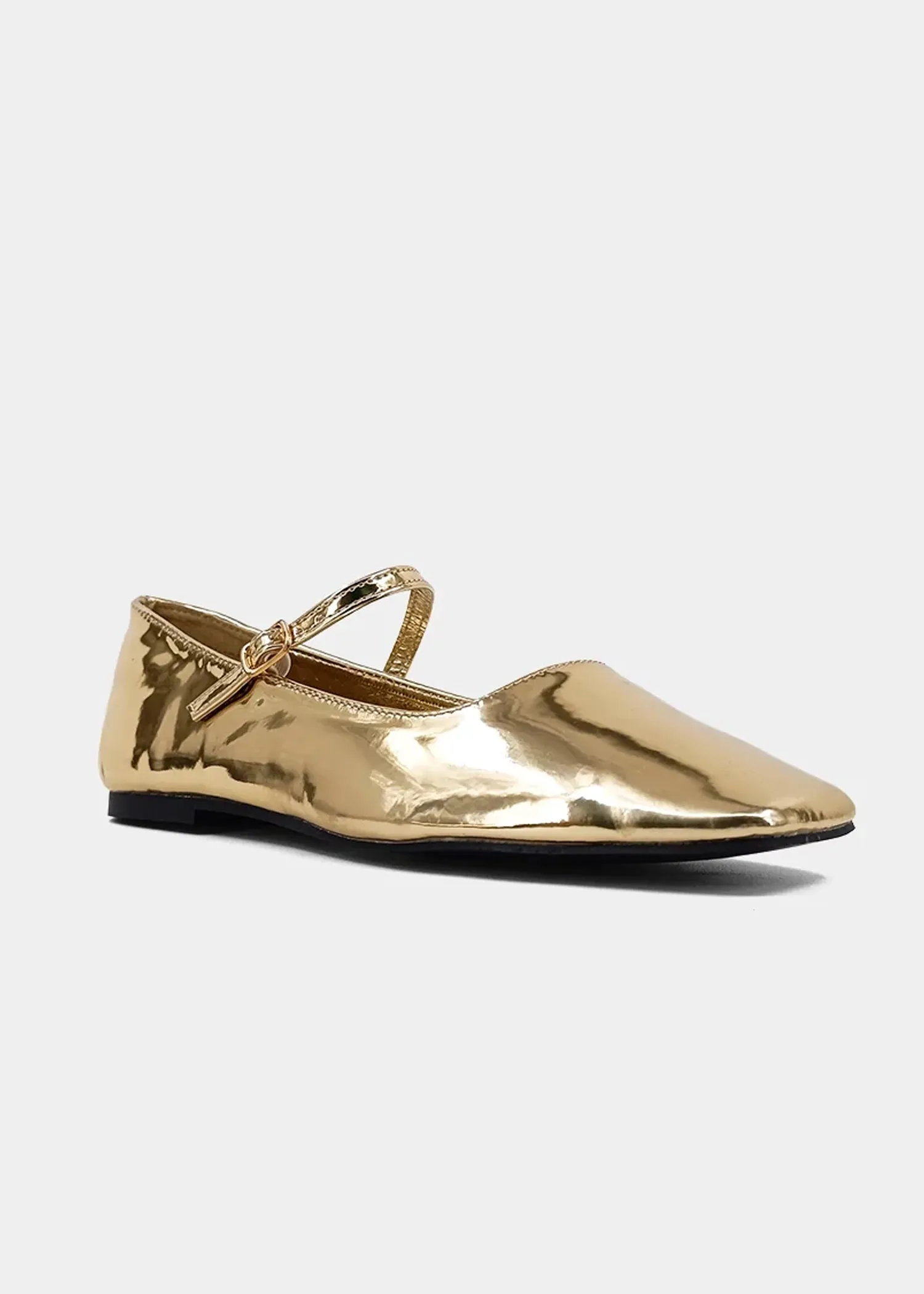 Addison Ballet Flats in Gold - Shu Shop