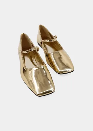 Addison Ballet Flats in Gold - Shu Shop