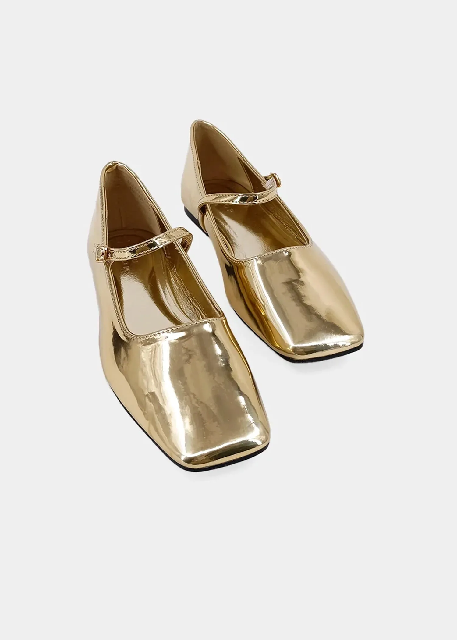 Addison Ballet Flats in Gold - Shu Shop