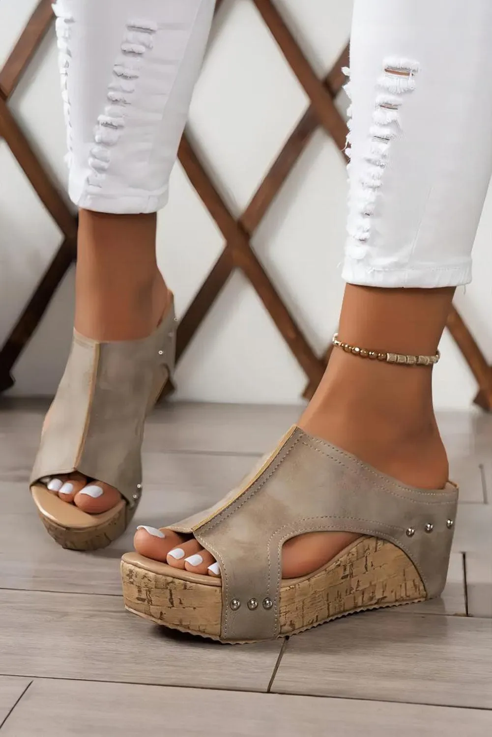 Ashtyn Leather Wedge Sandals | DROPSHIP