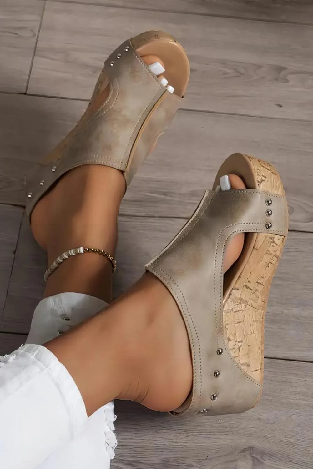 Ashtyn Leather Wedge Sandals | DROPSHIP