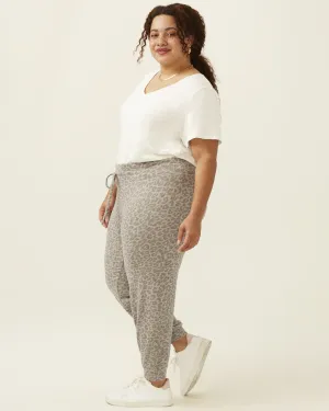 Ava Leopard Print Jogger | Brown / Black