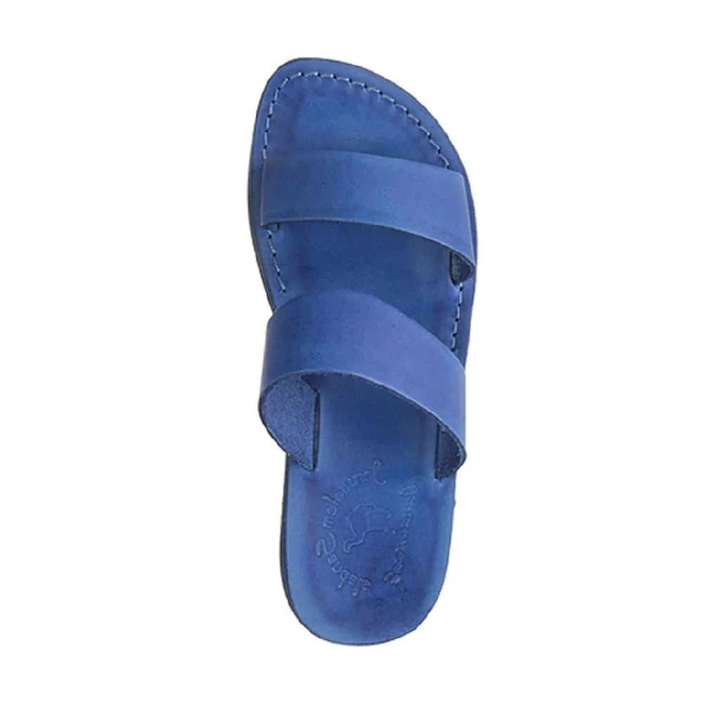 Aviv - Leather Double Strap Sandal | Blue
