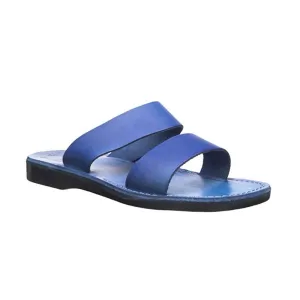 Aviv - Leather Double Strap Sandal | Blue