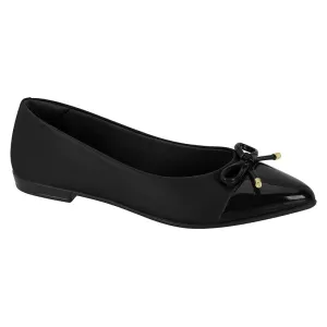 Beira Rio 4136-1102 Pointy Toe Flat in Black