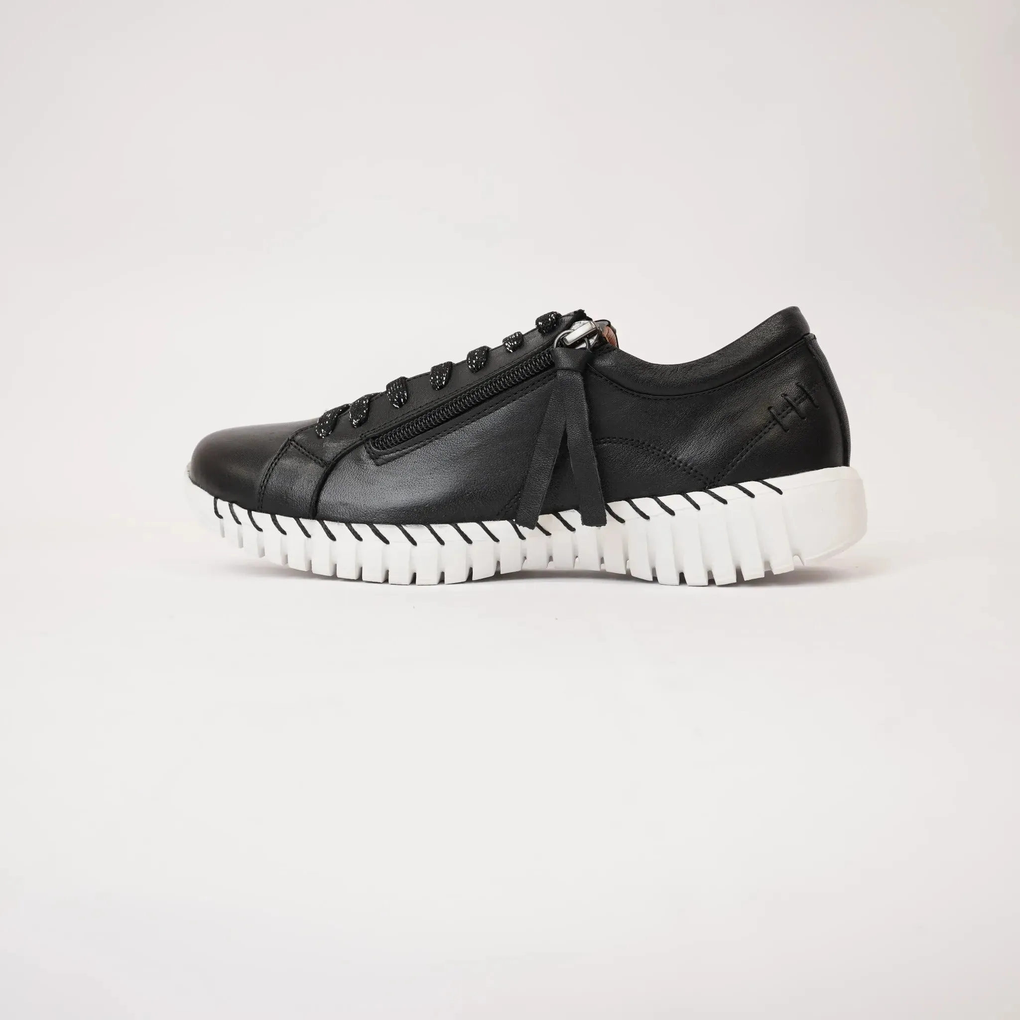 Bibi Black Leather Sneakers