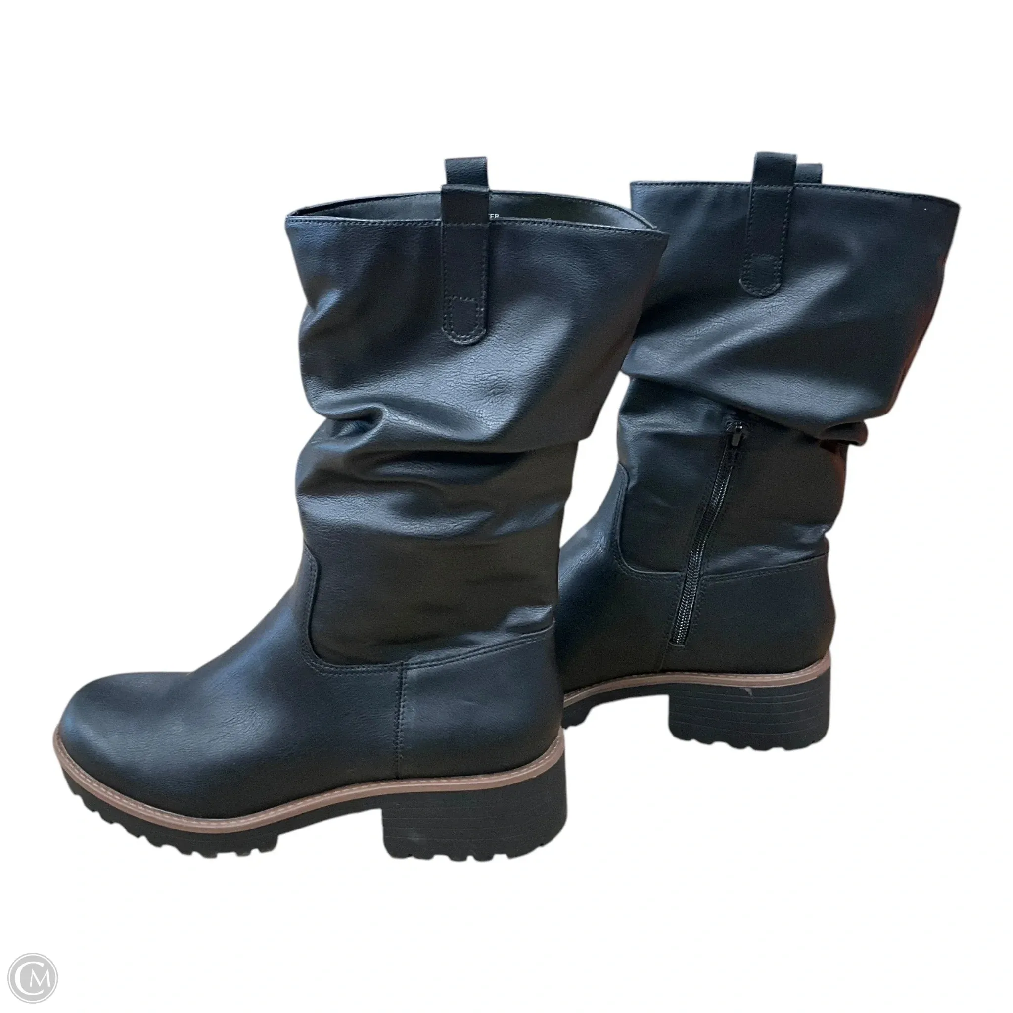 Boots Ankle Flats By Clothes Mentor In Black, Size: 10