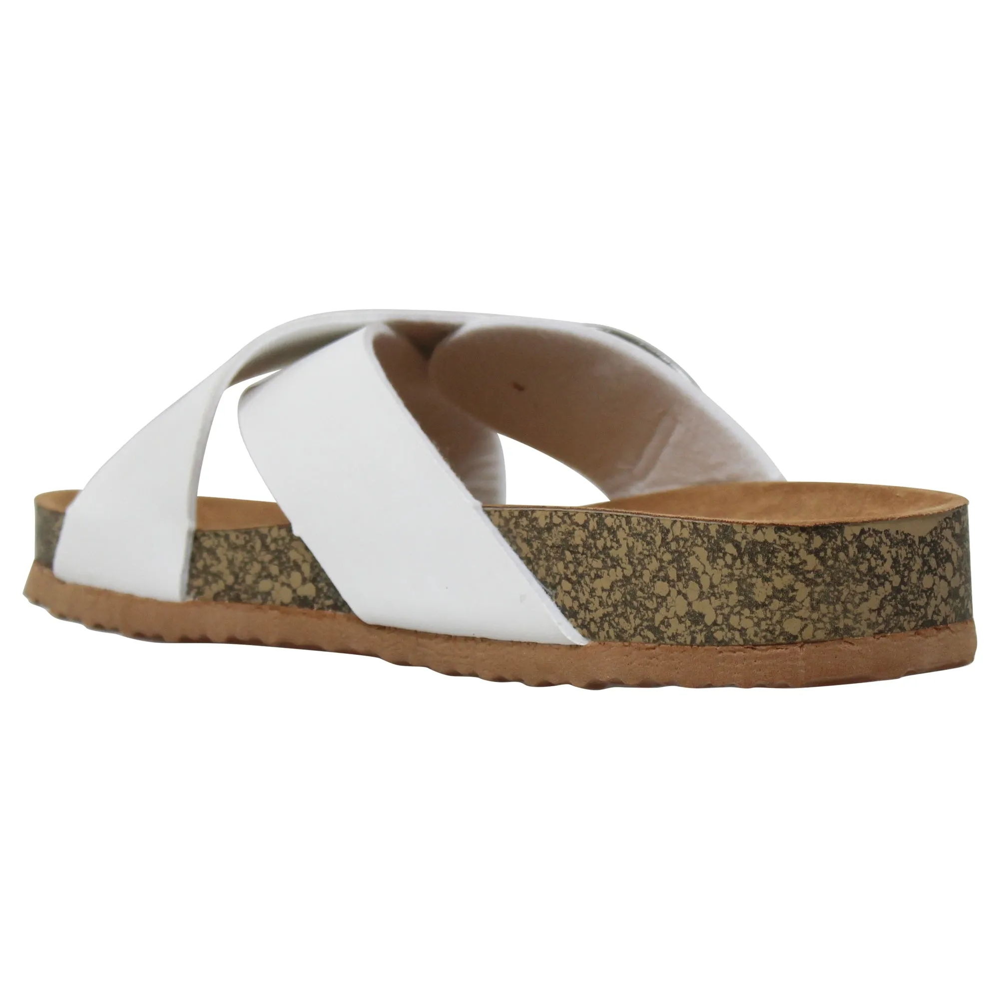 Classic Comfort Sandals Criss-Cross Strap Buckle Slip On Flatform Corks