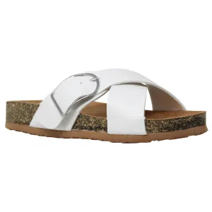 Classic Comfort Sandals Criss-Cross Strap Buckle Slip On Flatform Corks