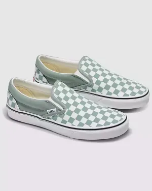 Classic Slip-On Color Theory Checkerboard- Iceberg Green