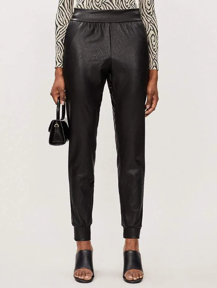 Commando Black Vegan Leather Jogger SLG45