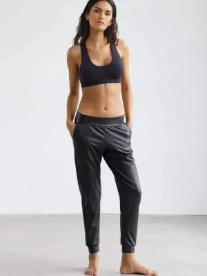 Commando Black Vegan Leather Jogger SLG45