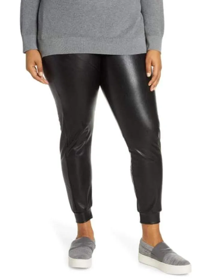 Commando Black Vegan Leather Jogger SLG45