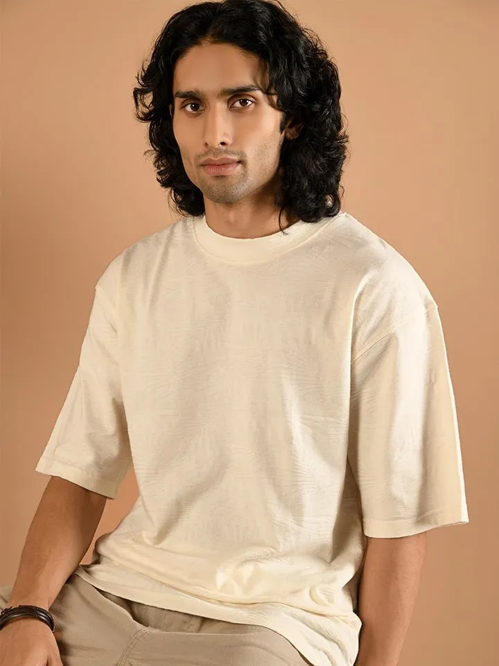 Drop-shoulder Jacquard T-shirt - Paradise