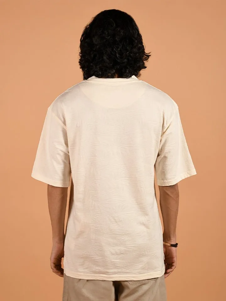 Drop-shoulder Jacquard T-shirt - Paradise