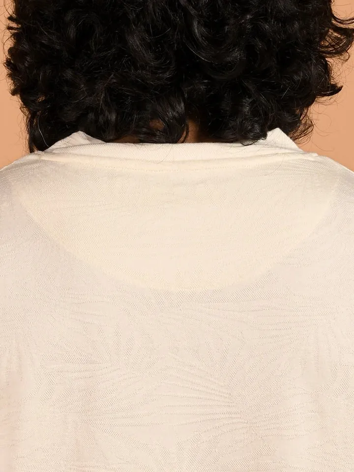 Drop-shoulder Jacquard T-shirt - Paradise