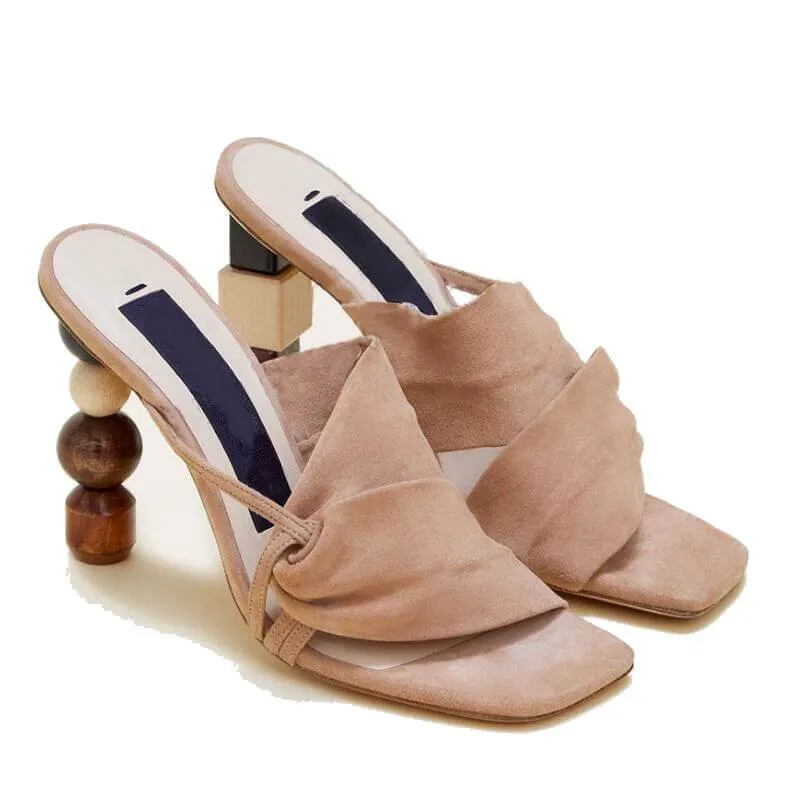 Gladiators Wide Leather High Heel Sandals
