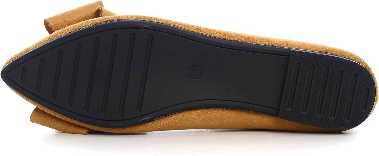 JiangWei Shu Women's Ballet Flats Solid Slip On Walking Shoes