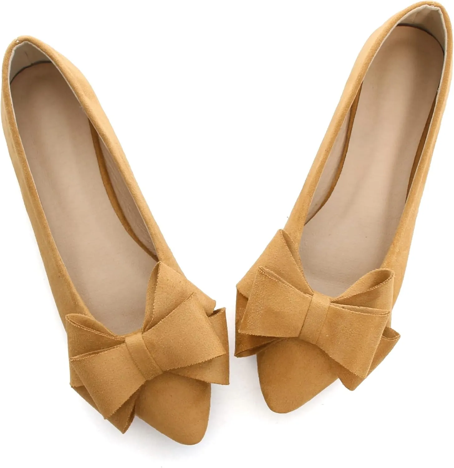 JiangWei Shu Women's Ballet Flats Solid Slip On Walking Shoes