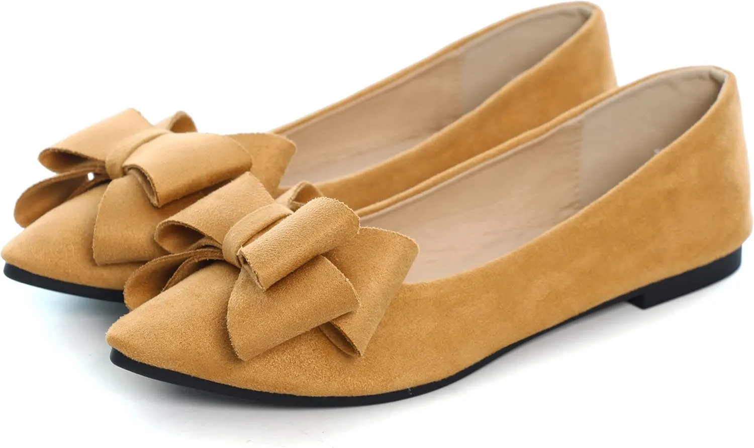 JiangWei Shu Women's Ballet Flats Solid Slip On Walking Shoes