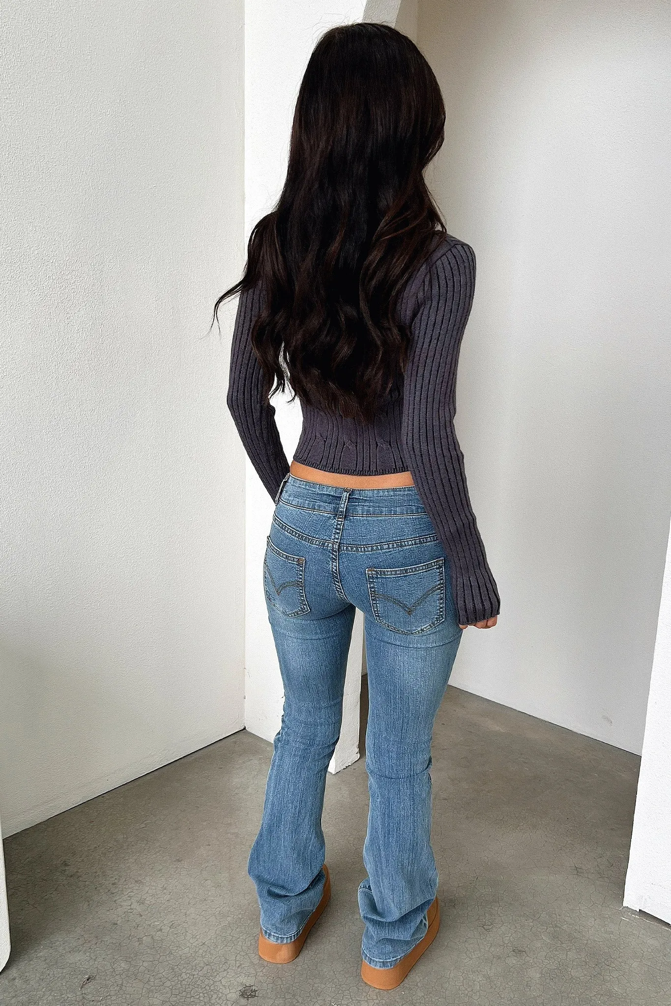 Kathy Knit Zip-Up - Charcoal