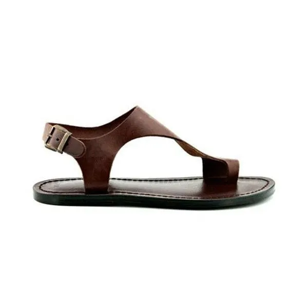 Kimemoda Casual Ankle Buckle Toe Ring Sandals