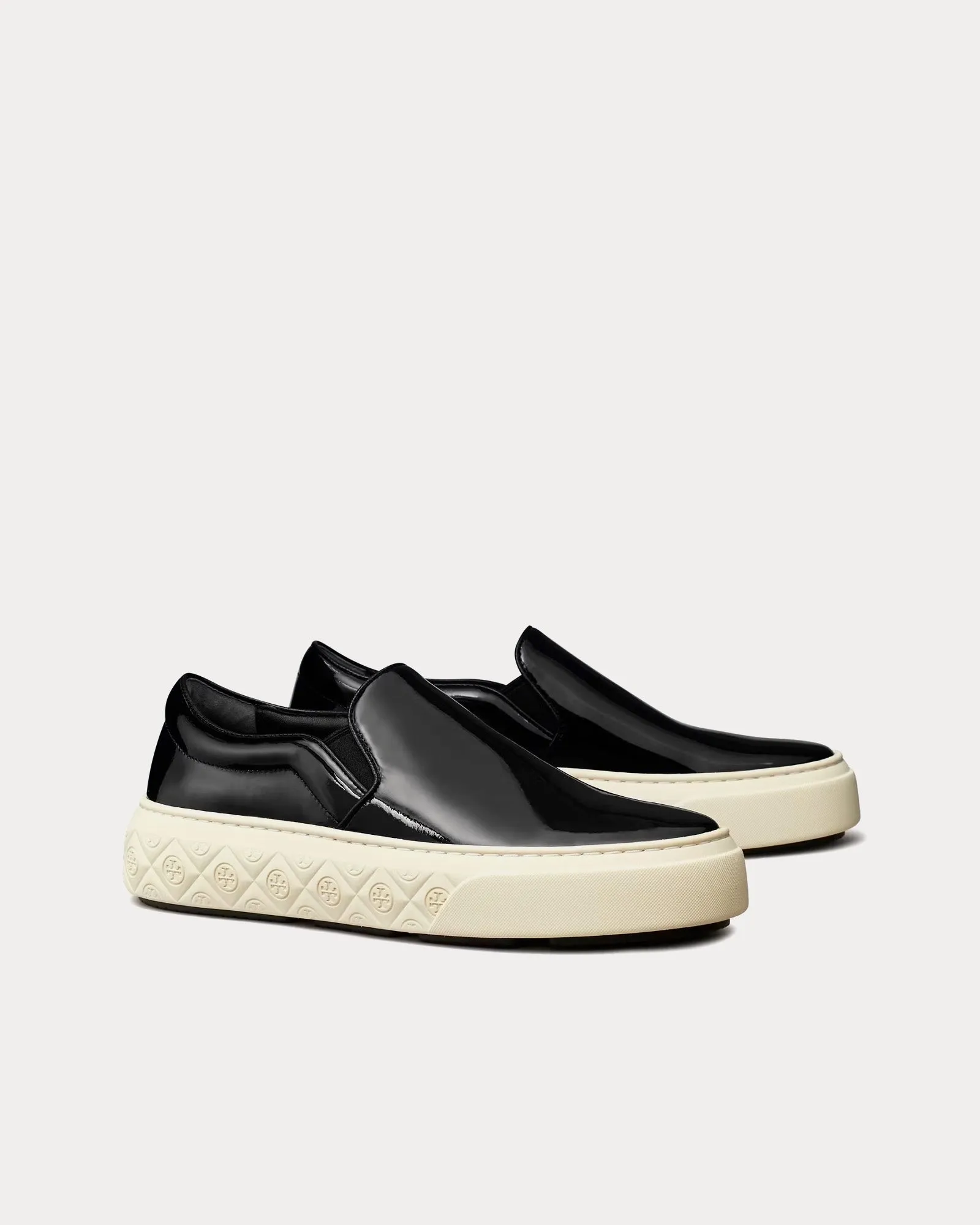 Ladybug Patent Leather Black Slip On Sneakers
