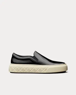Ladybug Patent Leather Black Slip On Sneakers