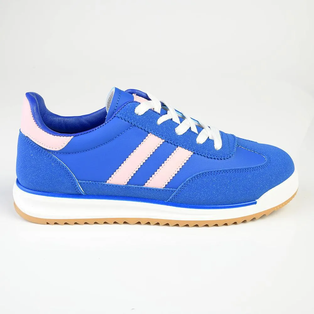 Madison Kel Ladies Fashion Sneaker - Blue / Pink