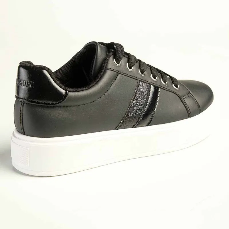 Madison Lace-Up Fashion Sneaker - Black