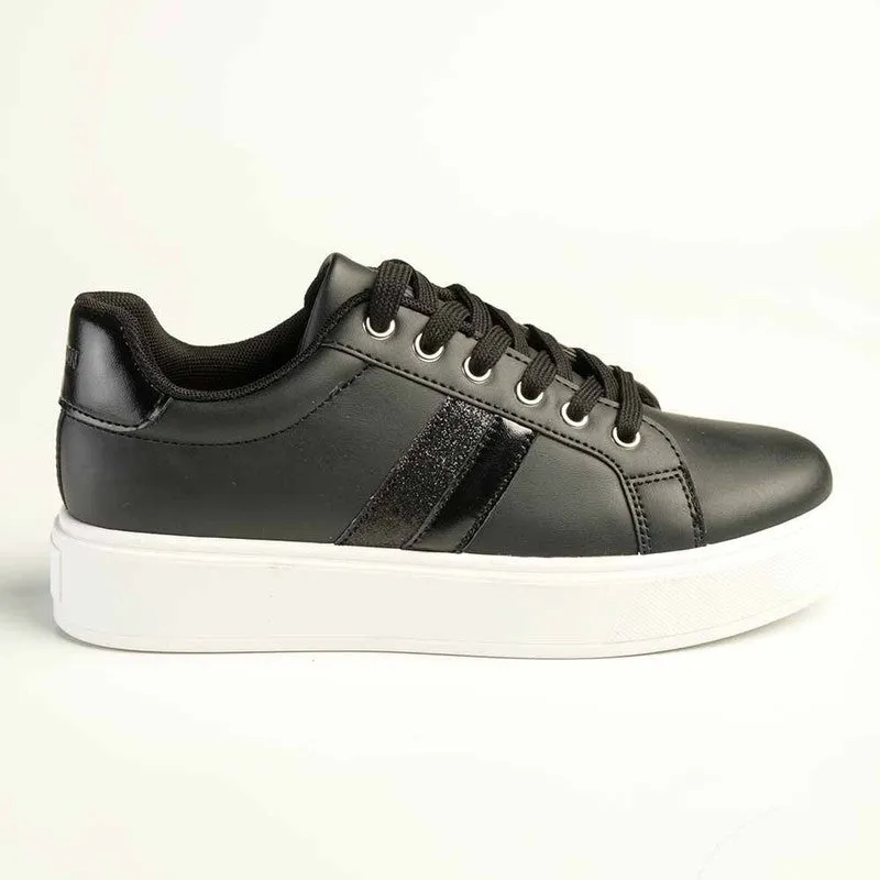 Madison Lace-Up Fashion Sneaker - Black