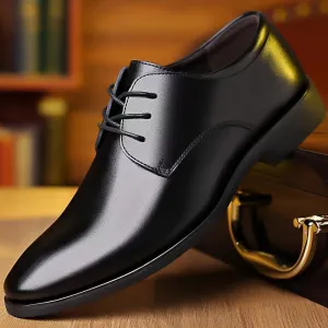 Men's Round Toe Lace-Up Dress Shoes, Non-Slip Formal Shoes For Wedding Party Business
