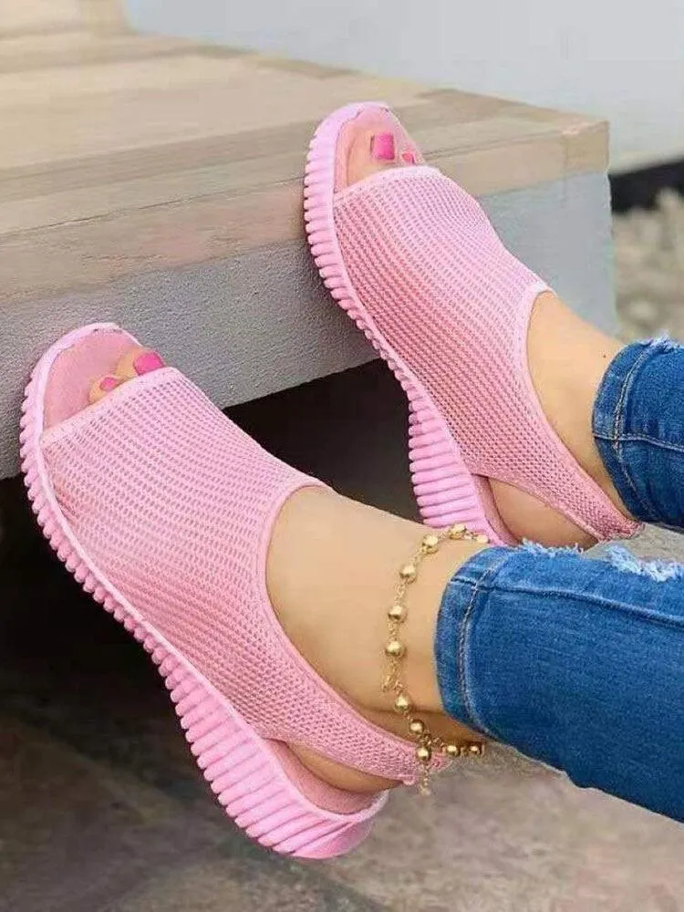 New Style Thick Bottom Mesh Fish Mouth Sports Sandals - Breathable and Lightweight
