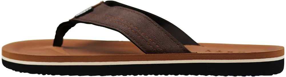 Norty Mens Flip Flop Sandal Brown   11066