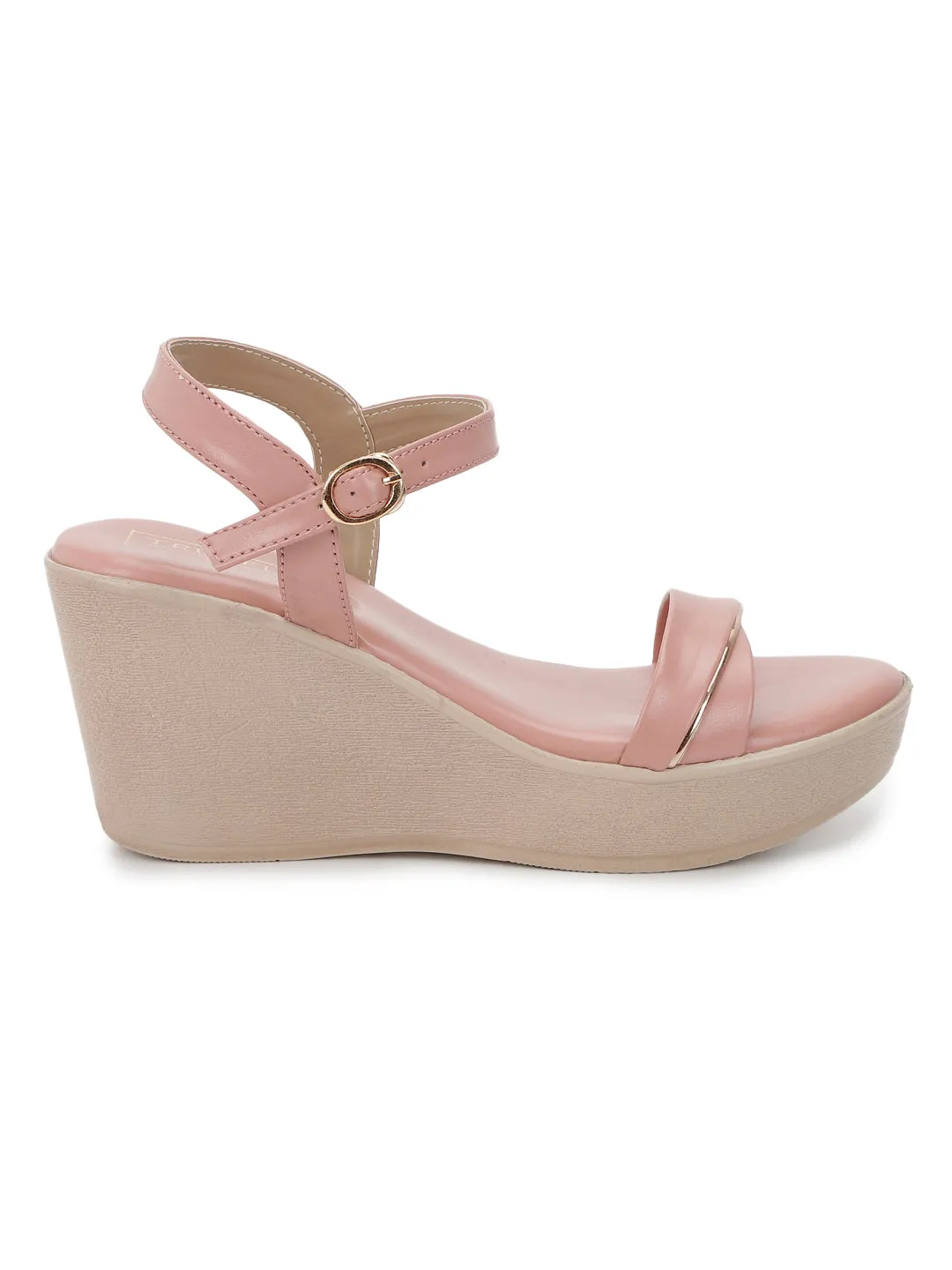 Nude PU Buckle Wedges (TC-SLC-F65-NUD)