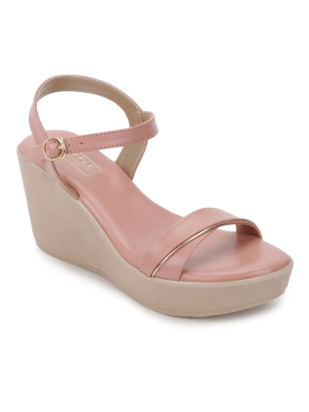 Nude PU Buckle Wedges (TC-SLC-F65-NUD)