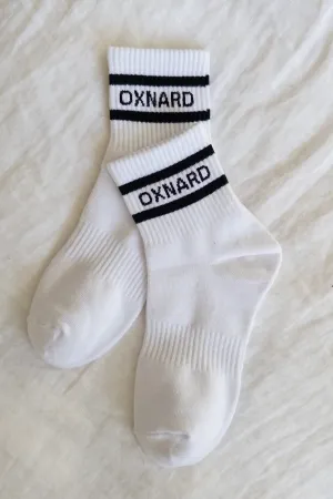 Oxnard Ankle Crew Socks (White/Black)