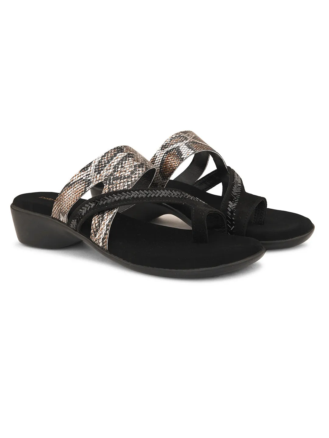 Pelle Albero Black Faux Leather Slip on Lightweight Comfortable Designer Basic Flat For Women
