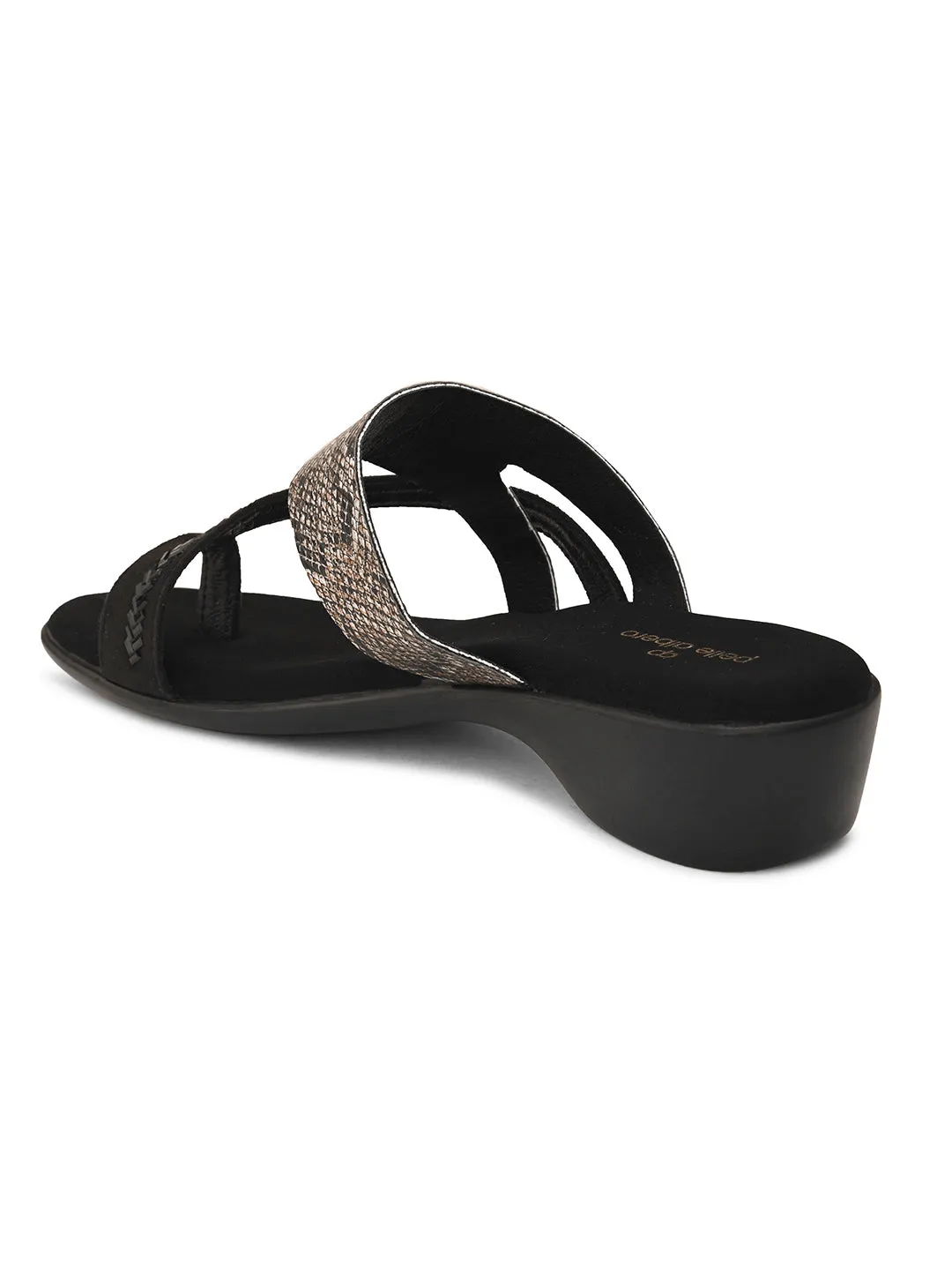 Pelle Albero Black Faux Leather Slip on Lightweight Comfortable Designer Basic Flat For Women