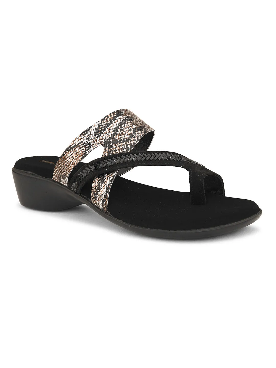 Pelle Albero Black Faux Leather Slip on Lightweight Comfortable Designer Basic Flat For Women