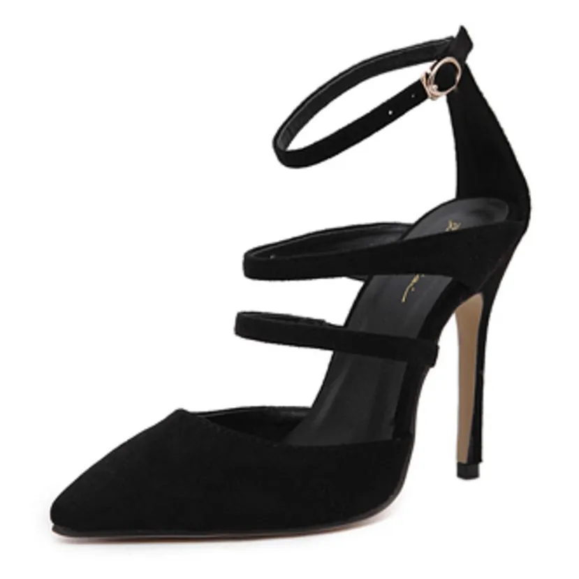 Pointed Toe Straps Ankle Wrap Party High Heels