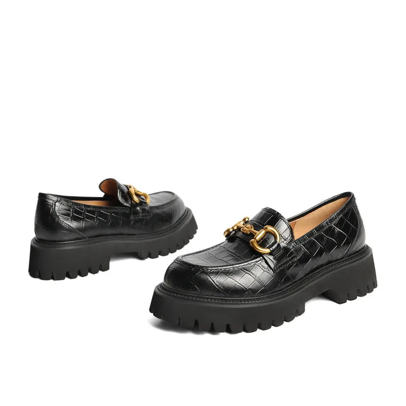 Retro Temperament Platform Loafers