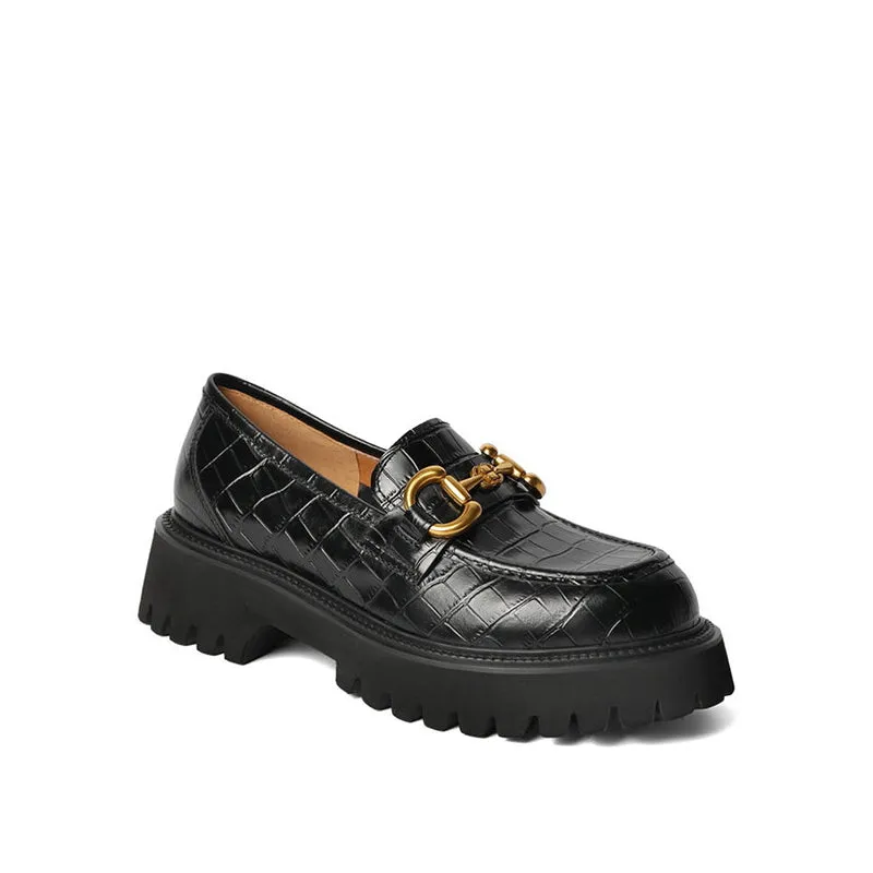 Retro Temperament Platform Loafers