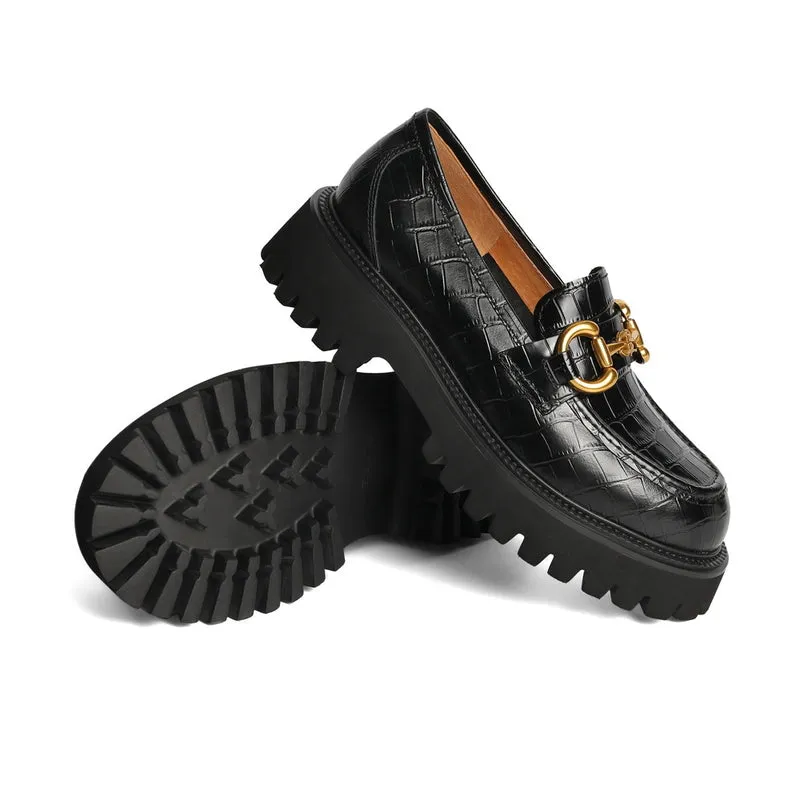 Retro Temperament Platform Loafers