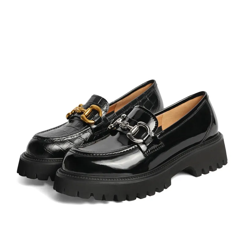 Retro Temperament Platform Loafers
