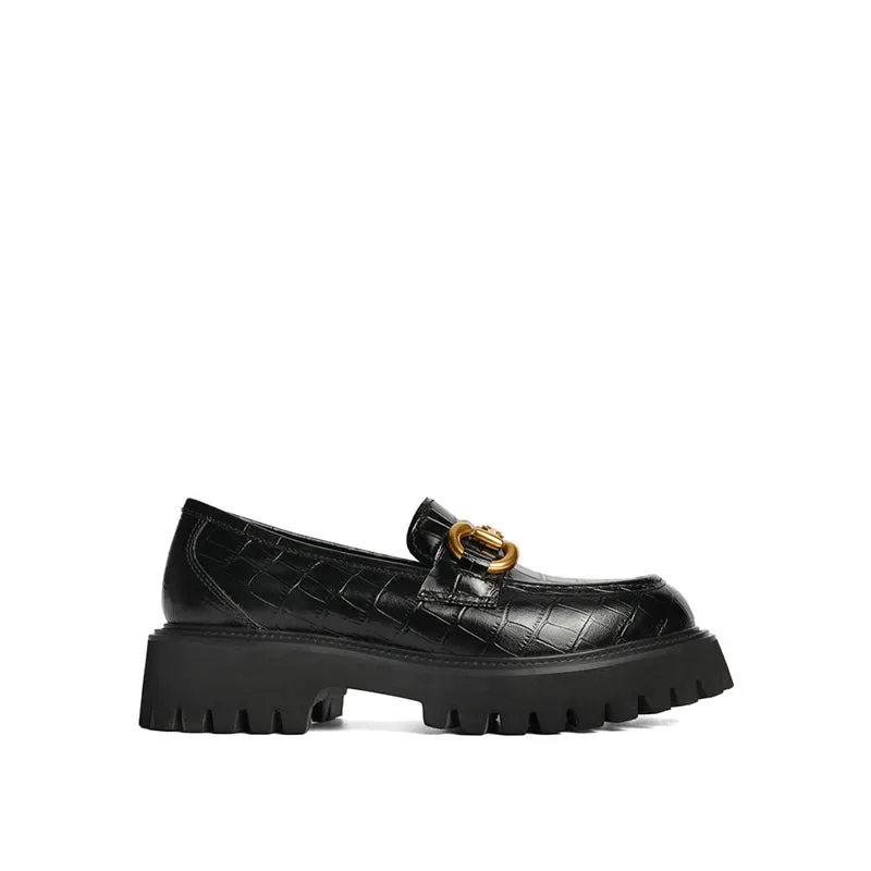 Retro Temperament Platform Loafers