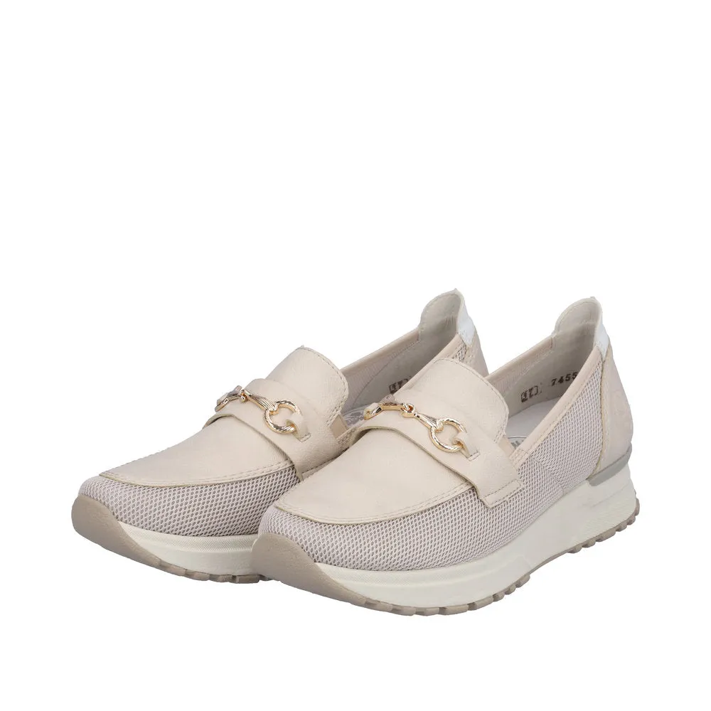 Rieker Wide Fit Mini-Wedge Loafer|N745560WHT