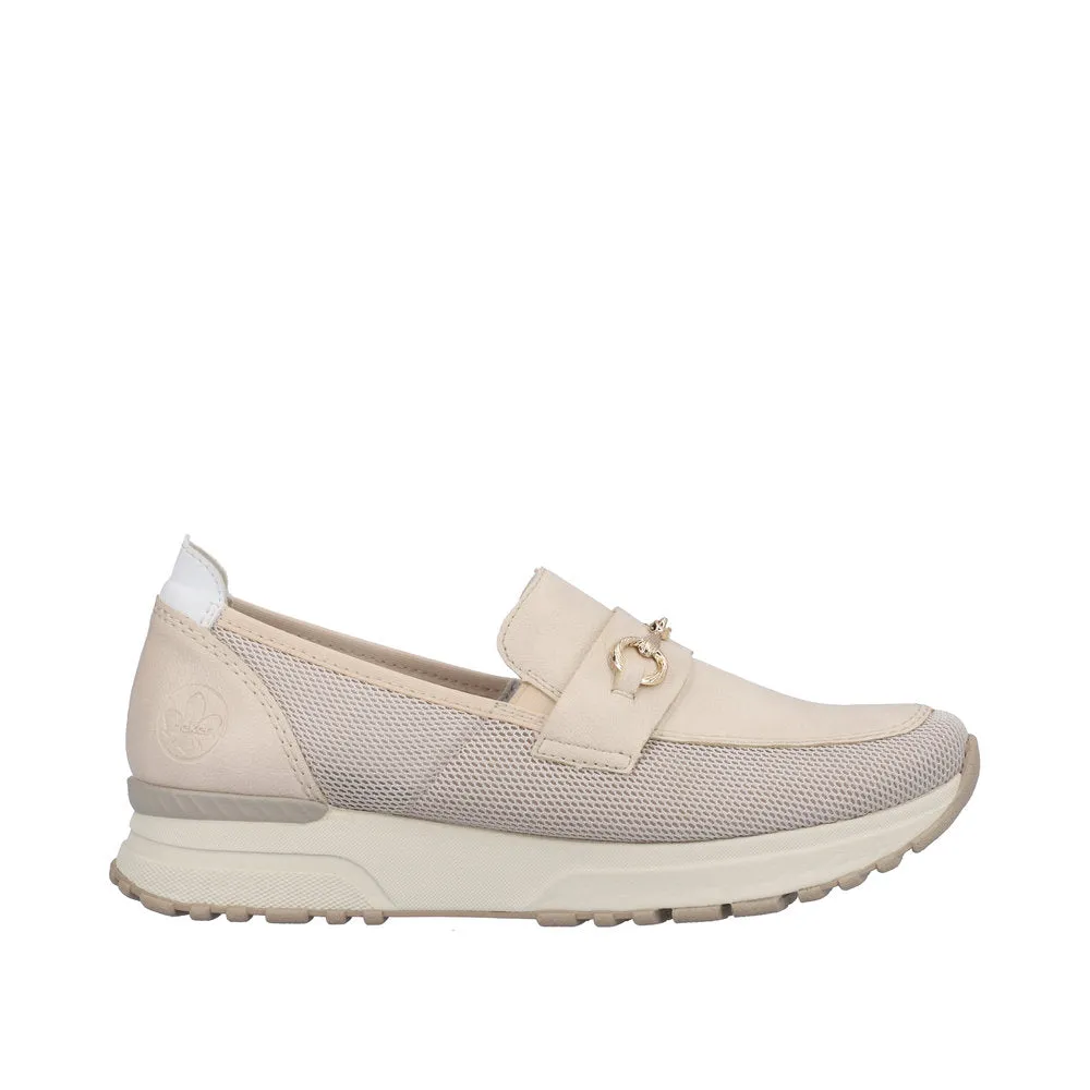 Rieker Wide Fit Mini-Wedge Loafer|N745560WHT