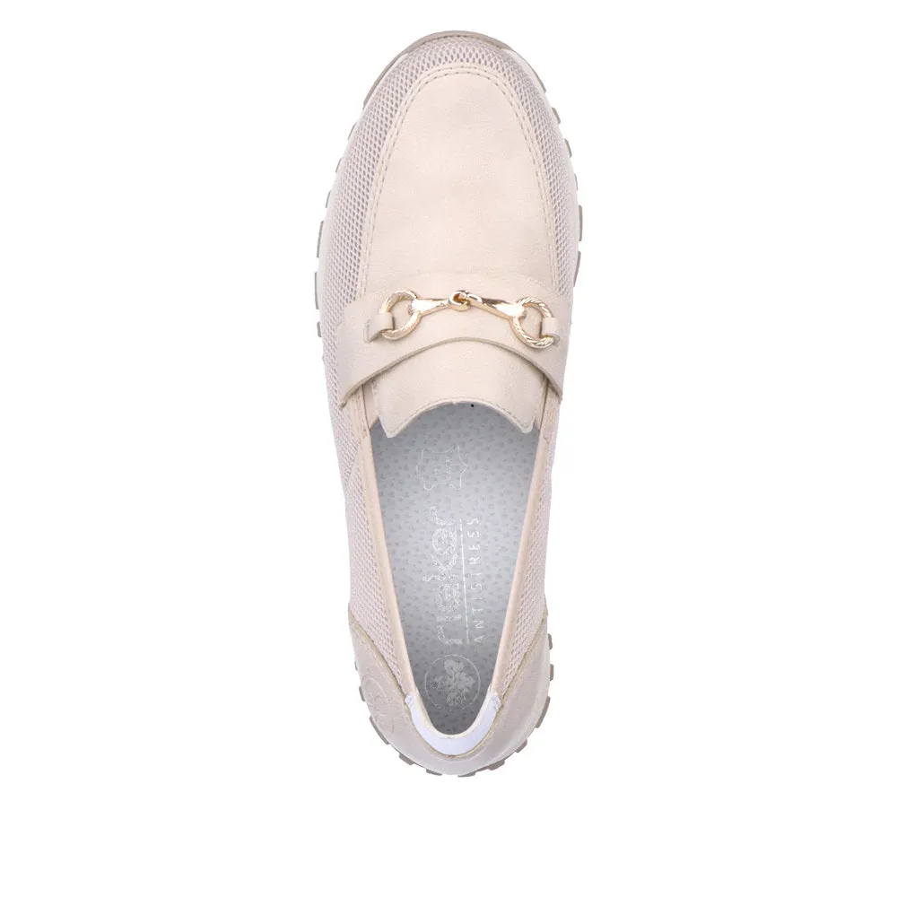Rieker Wide Fit Mini-Wedge Loafer|N745560WHT